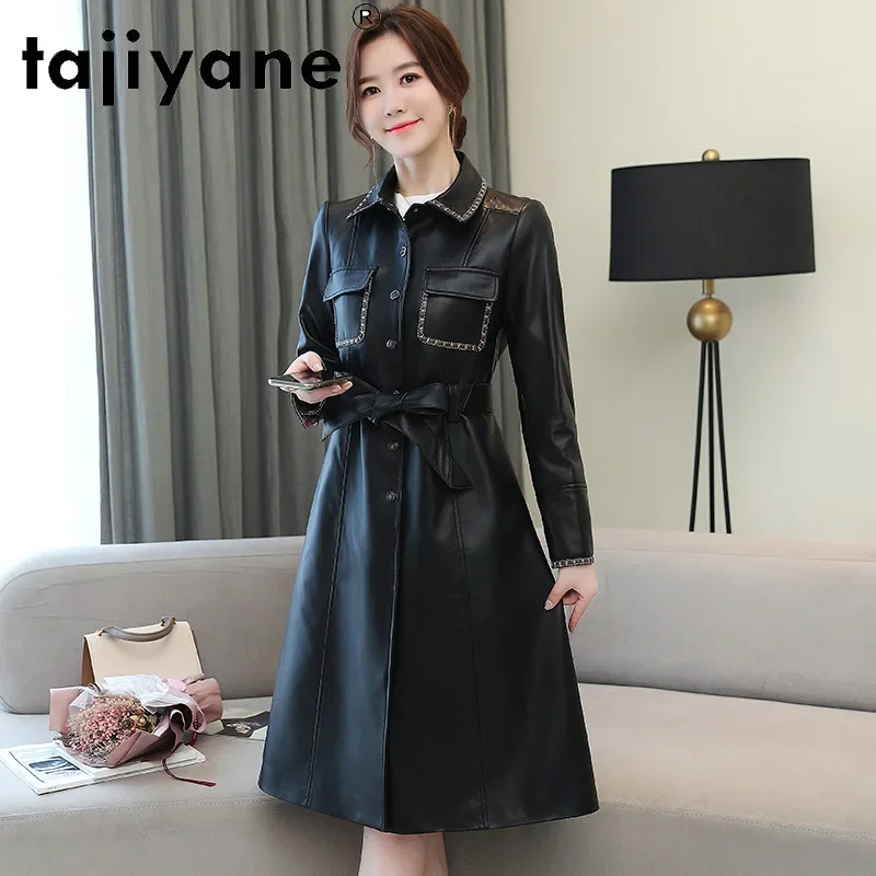 Tajiyane Real Sheepskin Jacket Women Genuine Leather Coat Autumn 2020 Female Sheep Skin Clothes Woman Long Coats Casacos TN786