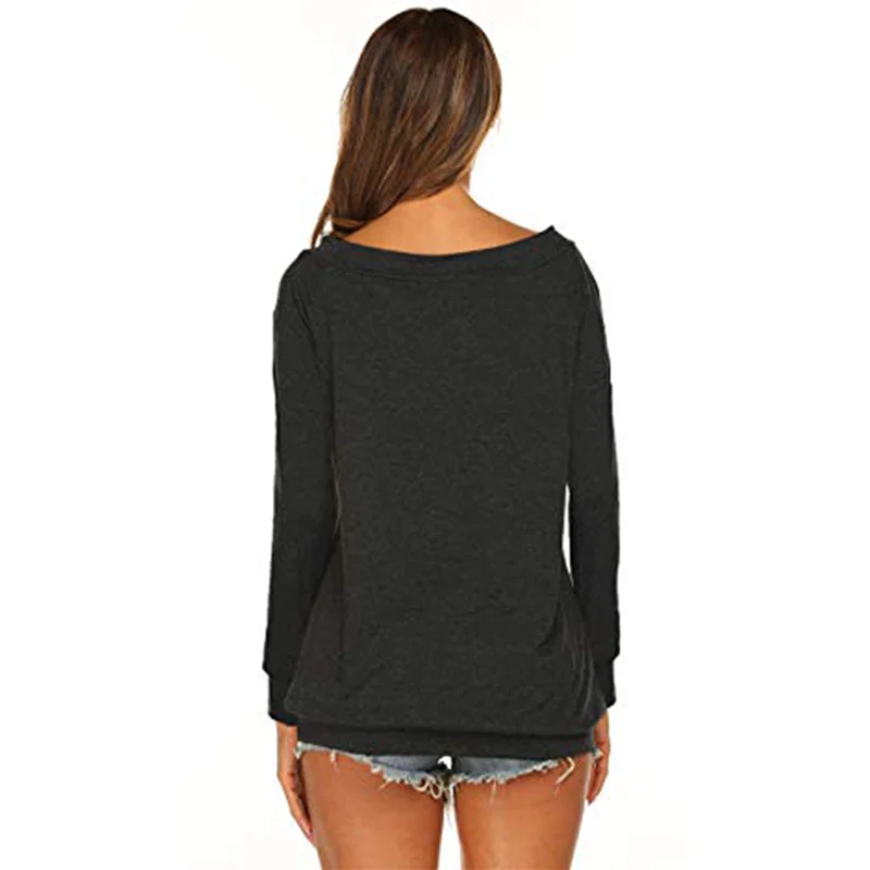 

CGS-Women's Long Sleeve Boat Neck Off Shoulder Blouse Tops