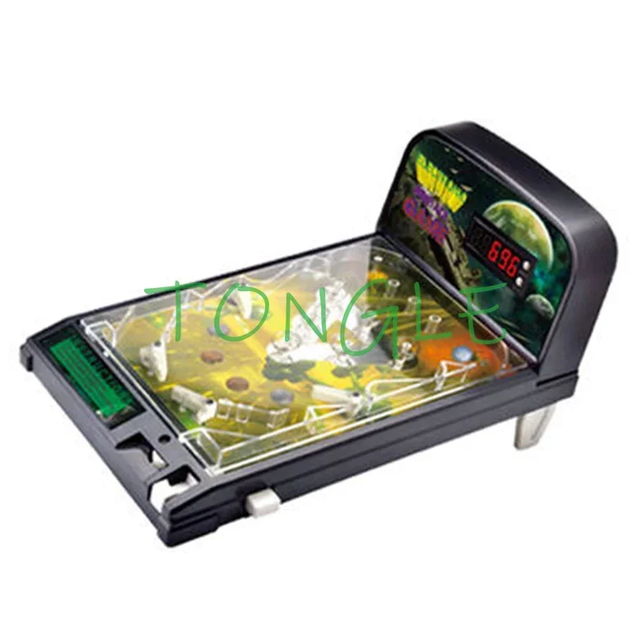 Arcade Pinball Machine Cabinet Coin Operated Game Bartop Automatic Scoring for Kid Toys Retro Game Console Music LED Light