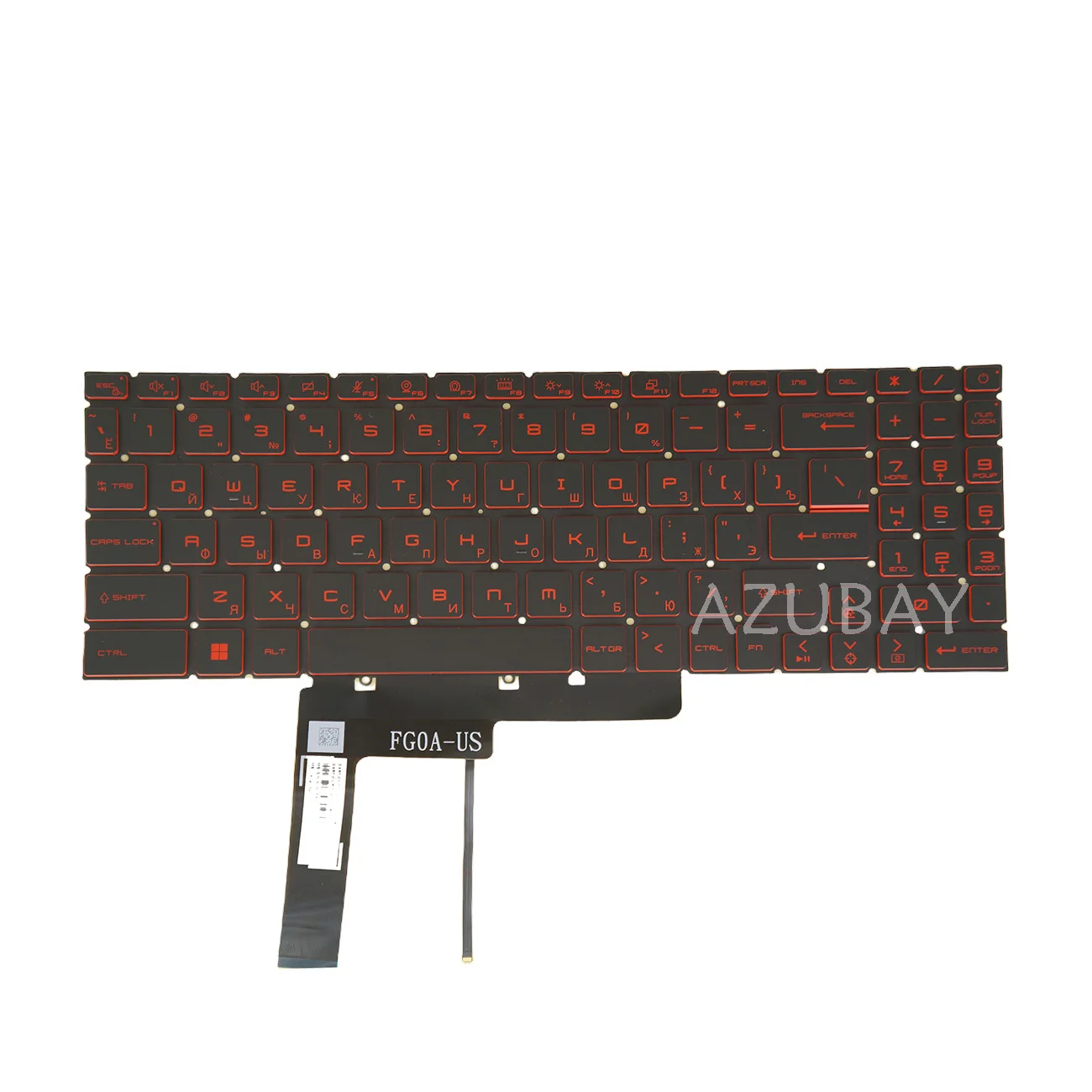 Laptop Red Backlit Laptop Keyboard For MSI Katana GF66 / GF76 12UGO 12UGSO 12UGSK, Katana  17 B11UCX MS-158K MS-158M Russian