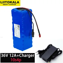 36V 12Ah 10A 10.4ah 18650 akumulator litowy 12000mAh motocykl elektryczny samochód skuter rowerowy z BMS + 42v 2A ładowarka