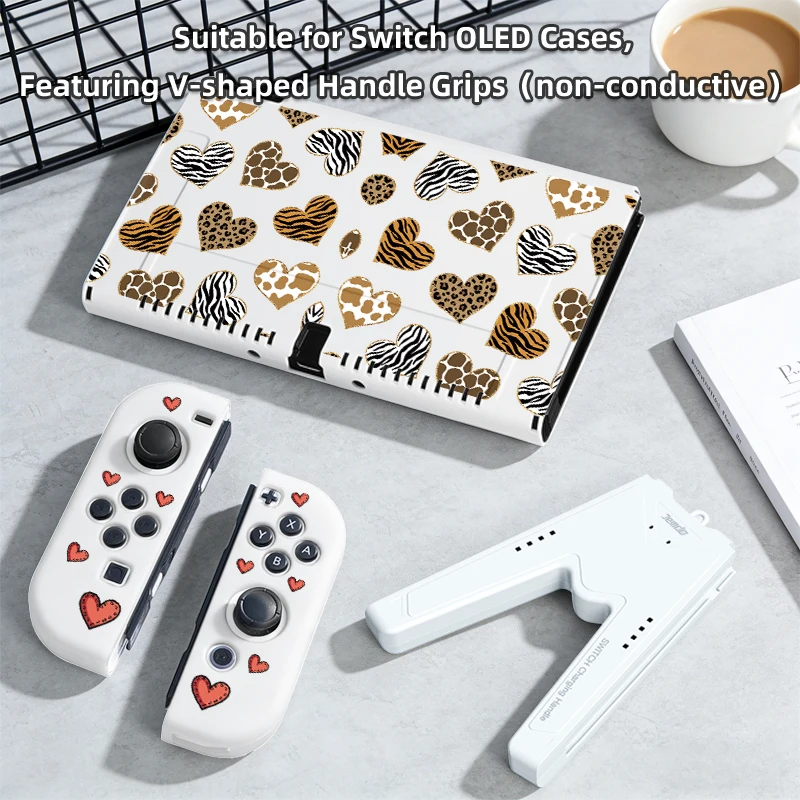 Schutzhülle für Switch, mit Joy-Con-Griffen, kompatibel mit Switch NS/OLED, Spielekonsolen-Zubehäuse.