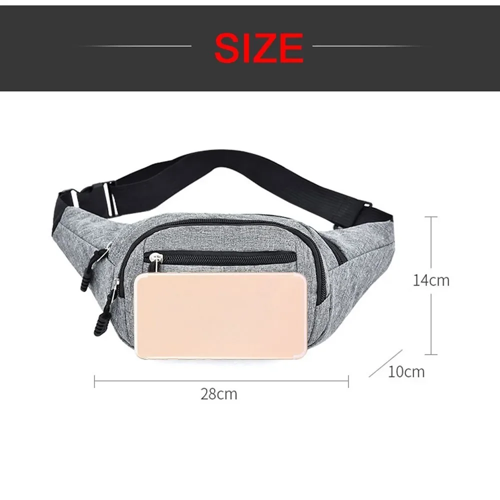 New Canvas Waist Bag Waterproof Zipper Banana Bag Crossbody Bag Men Women image 6