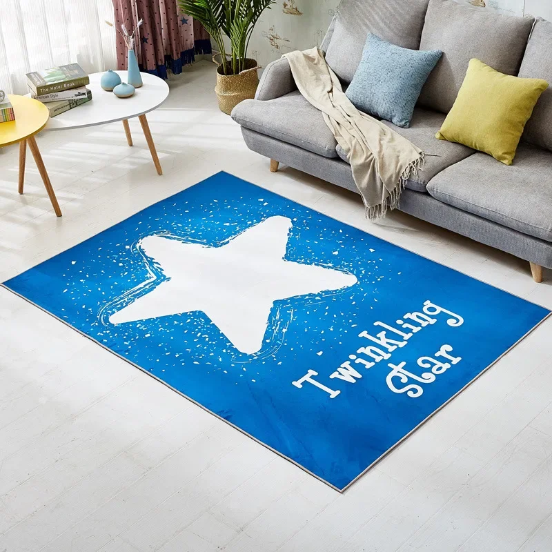 

3D художественные ковры со звездным узором для гостиной, декор для детской спальни, прикроватные коврики для дивана, домашние детские игры, нескользящий напольный коврик
