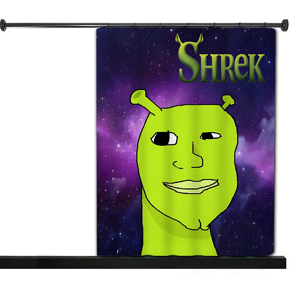 Cartoon S-Shrek Shower Curtain Waterproof Polyester Fabric Paint Colorful Bath Curtains Home Bathroom Decor Curtain With Hook