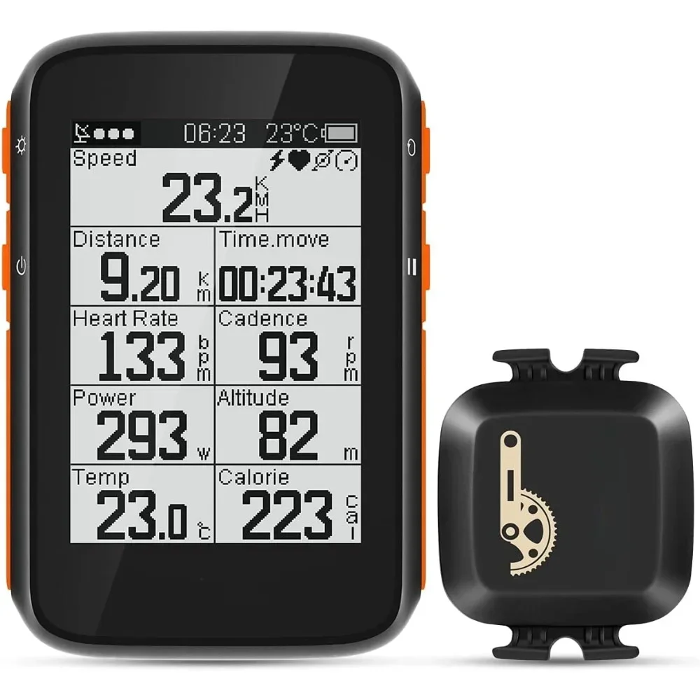 Bike Computer Wireless GPS, Bike Speedometer with Auto Backlight with Waterproof,Compatible with CooSporide App, Cycling GPS Map