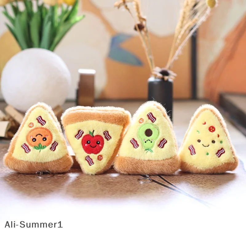 【E】 Cartoon Zoet Schattig Brood Pluche Sleutelhanger Cartoon Gesimuleerd Voedsel Gevulde Pop Hanger Rugzak Decoratie Accessoires Geschenken