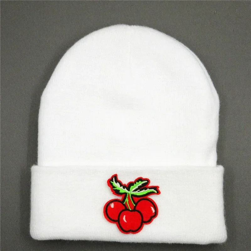 Winter Warm Embroidery Cotton Thicken Knitted Hat Skullies Cap Beanie Hat for Men and Women 239