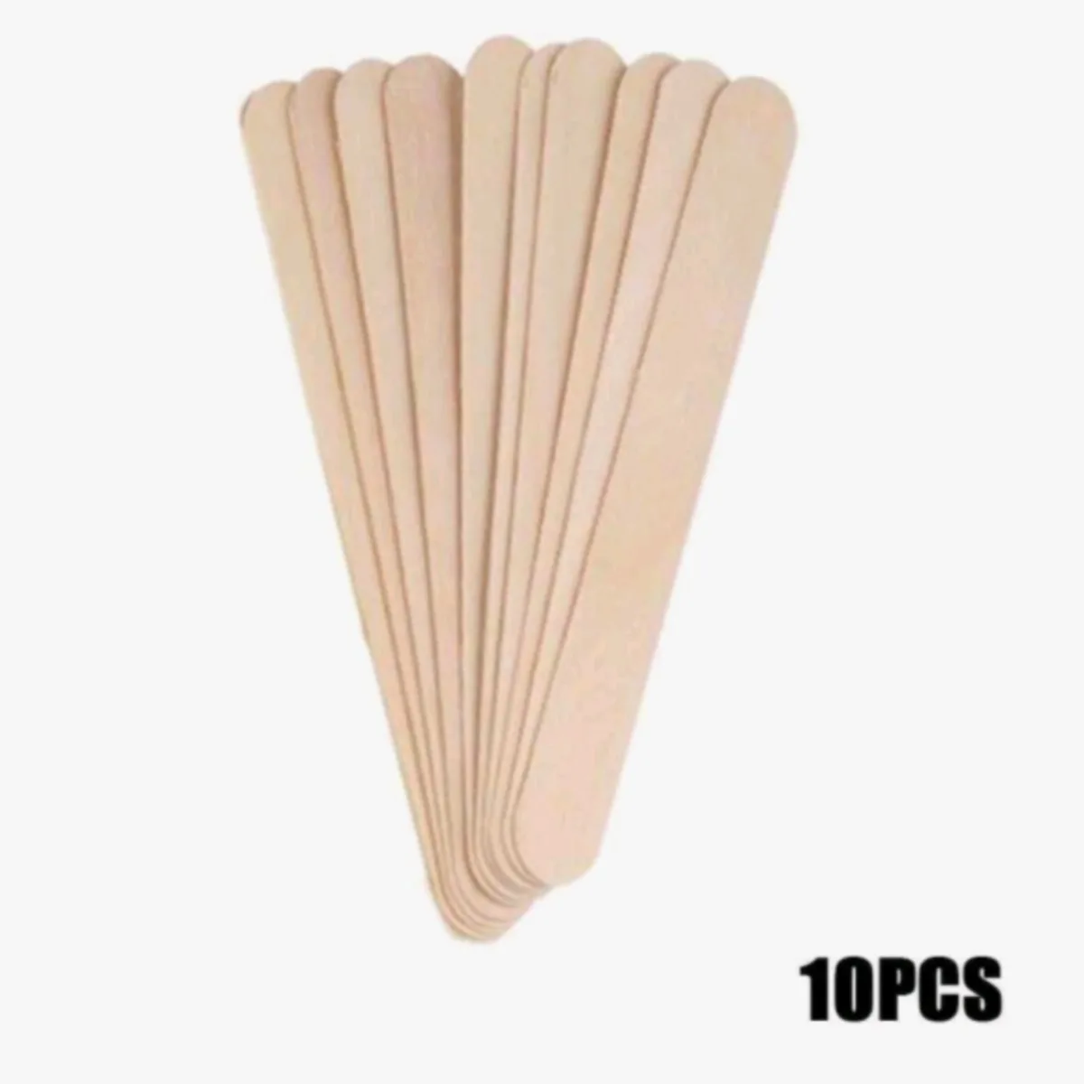 10Pcs Disposable Natural Wooden Waxing Sticks,15CM Multi‑Purpose DIY Wax Applicator Spatulas, Hair Removal Auxiliary Accessories