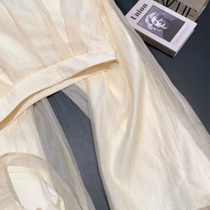 رقيقة شبكة السراويل النساء Pantalones Mujer الصيف المرقعة فضفاضة واسعة الساق الكورية موضة بنطلون شيك