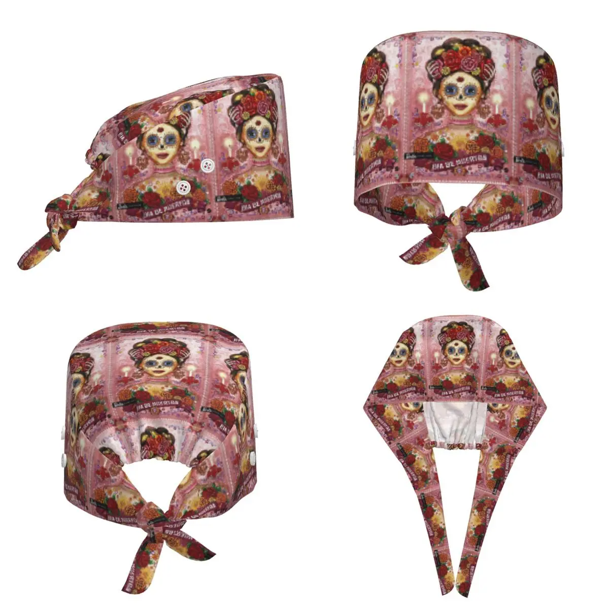 День мертвых (Dia De Los Muertos) Женская рабочая шапочка-скраб для врачей, хирургическая шапочка для мужчин и женщин, регулируемая медицинская шапочка для стоматологов.