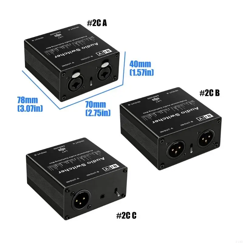 Professional Sound Source Switcher 3.5Mm/6.35Mm/XLR Input and Output Interfaces For Studio Recording Live Performances F19E