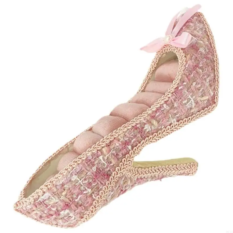 

Подставка для ювелирных изделий в форме высокого каблука для серег, колец, подвесок с прочной тканевой пластиковой основой 964A