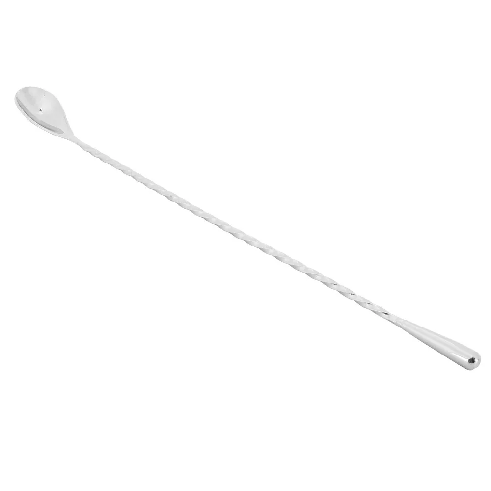 Rustless Steel Stirring Spoon Water Drop Spoon Head Threaded Handle Mixing Spoon Multi Color Polished Beverage Mixing Scoop