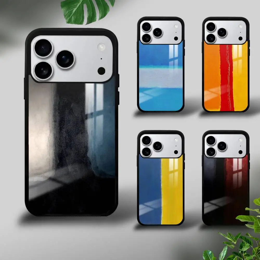 

M-Mark R-Rothko Art Phone Case For iPhone 17 16 15 14 13 12 11 Pro Max Mini Plus Hard Mirror Funda