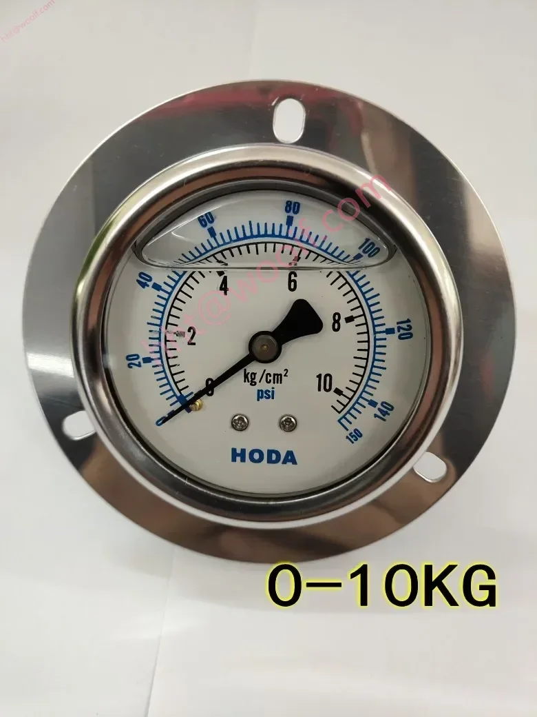 HODA الفولاذ المقاوم للصدأ مقياس الضغط المقاوم للصدمات YN-60ZT 0-10 100 250 كجم ضغط الزيت مقياس التخلخل الهيدروليكي 1/4P