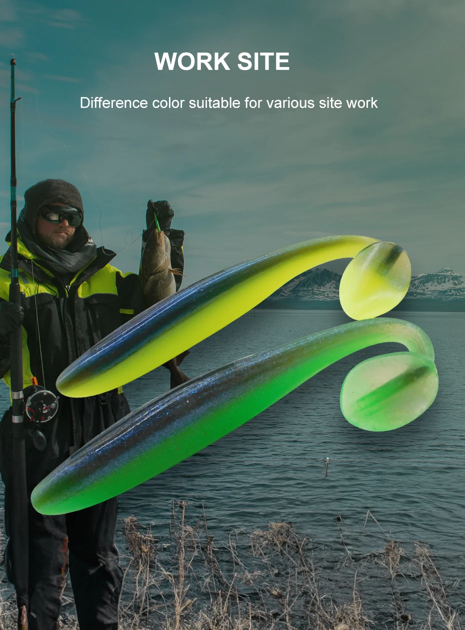 ESFISHING Angelköder ES Easy Shiner 100mm 6 Stück T-Tail Shad Plastikköder Pesca für Hecht Barsch Zander – Detail 7