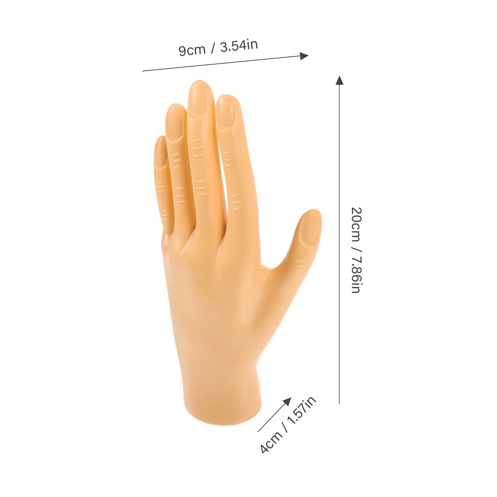 Simulated Nail Practice Hand Skin Colored Stable Support Lifelike Hand for Nail Art Acrylic Nails Practice Display
