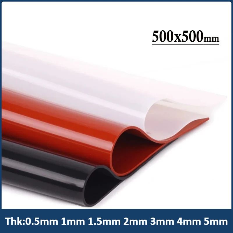 

Red/Black Silicone Rubber Sheet 500X500mm White Silicone Sheet Rubber Matt Silicone Sheeting For Heat Resistance THk 0.5mm-5mm