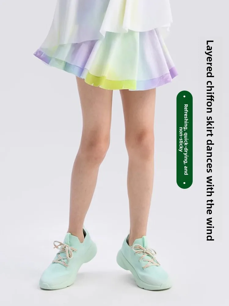 

Breathable Lightweight Yoga Skirt for Girls Children's High Aesthetic Value Spor f-length Skirt Moisture ng Qui D...