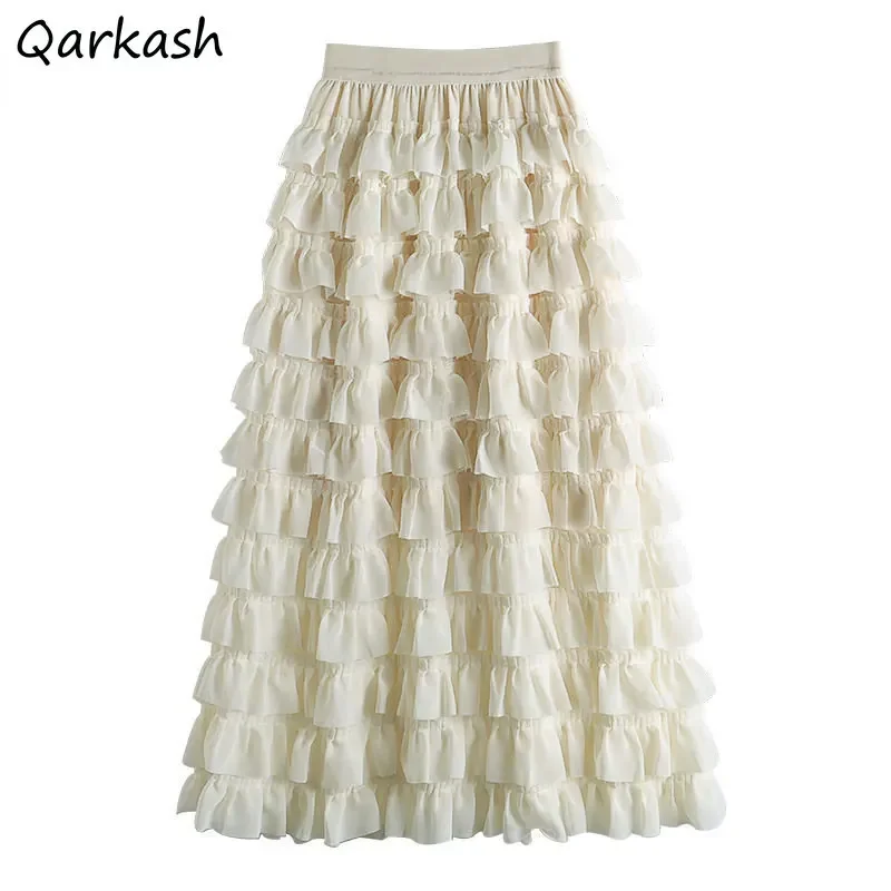 Skirts for Women Baggy Designer Elegant Solid Minimalist Sweet Modern French Stylish Юбка Женская Korean Fashion Clothes Popular