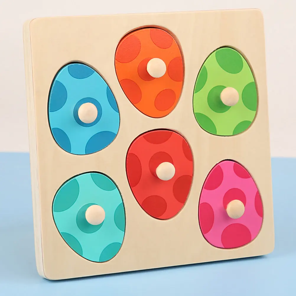 

1Set Cartoon Egg Educational Jigsaw Children Dinosaurs Wooden Puzzle Early Learning Cognitive Plaything Easter Kids Gift