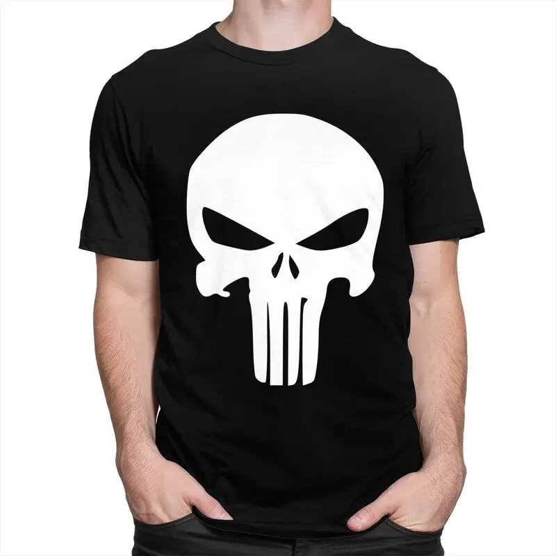 Custom Punisher Skeleton T Shirts Short Sleeves Cotton Tshirts Unique T-shirt Printed Skull Tee Loose Fit Clothing