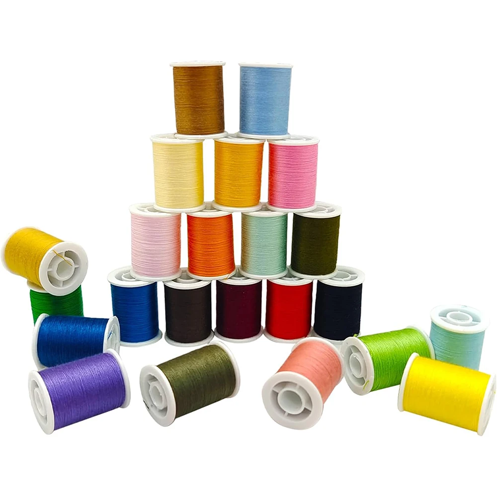 Polyester Sewing Thread Set 30 Colors 50 Yards Per Thread Spool 5 Large Eye Needles 2 Needle Threader For DIY Hand Sewing Tool