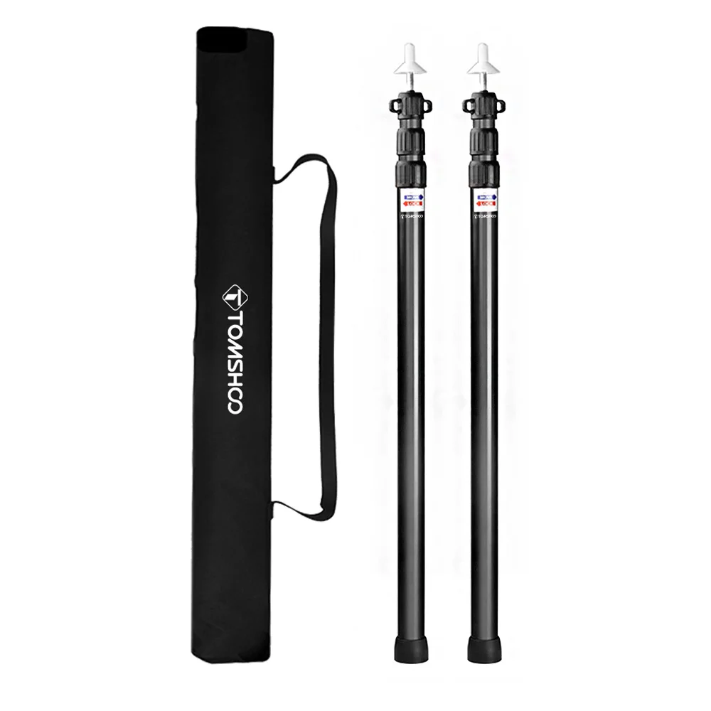 TOMSHOO 2Pcs Aluminum Adjustable Camping Tarp Poles/Tent Poles Replacement/Telescoping Poles for Shelter/Hammock Rain Fly/Awning