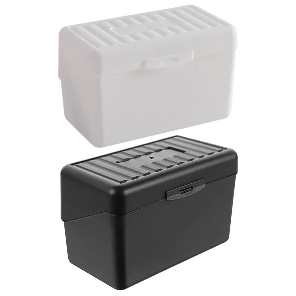 2 pçs caixa de cartão de visita organizador de mesa portátil titular de cartões de escritório recipiente de armazenamento de cartão de poupança de espaço titular de cartões de escritório