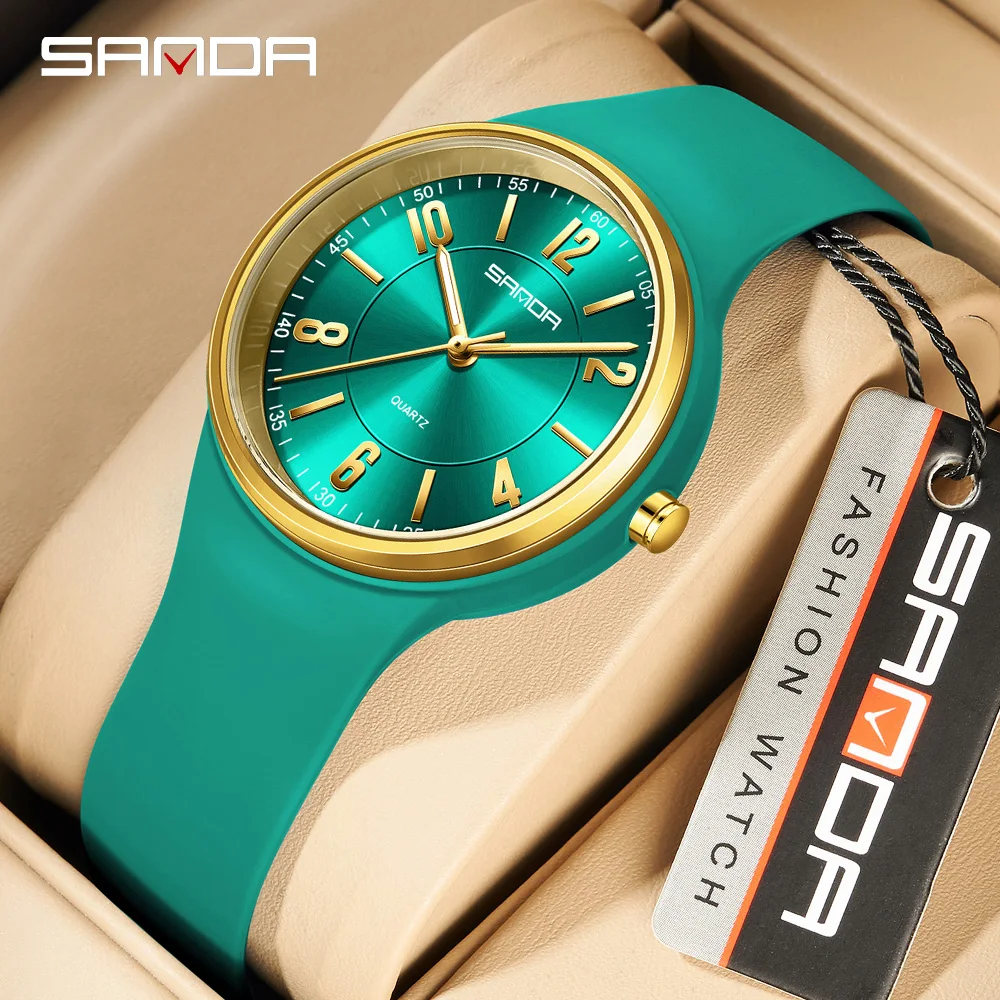 SANDA 6295 Fashion Quartz Watch Men's and Women's Simple Large Dial 3ATM Waterproof Lightweight Luminous Display Student Watch