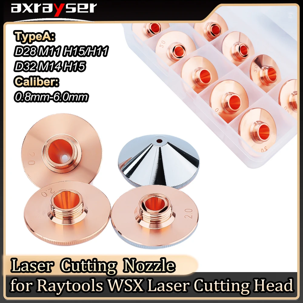 Axrayser Laser Nozzle Fiber Cutting Machine Single Double Layer D28 32mm for Raytools Precitec
