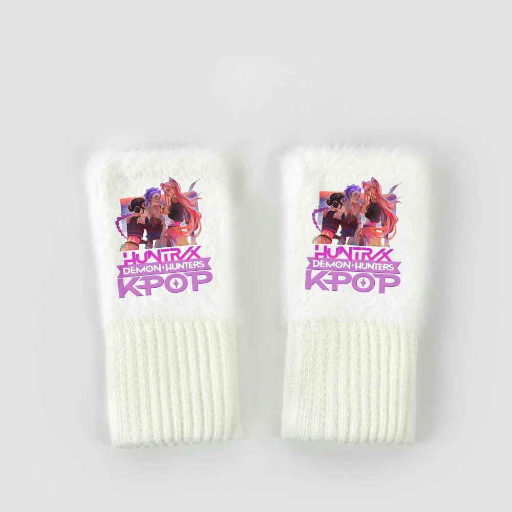 Kpop Demon Hunters Fashionable Winter Warm Soft Knitted Gloves Fingerless Gloves Girls Christmas Creative Decorative Gifts - Image 6