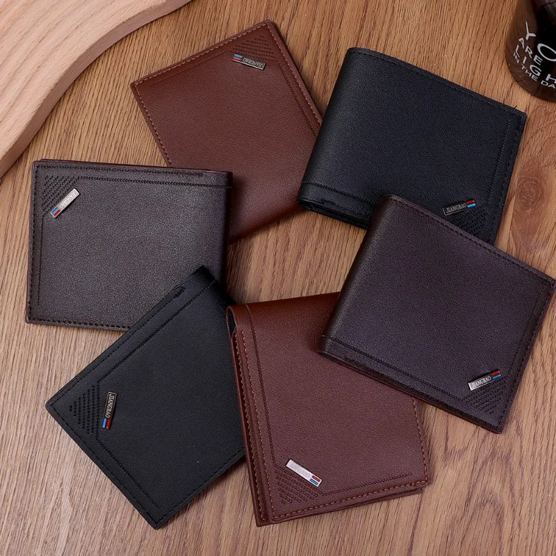 Men Bussiness Wallet Inserts Foldable Credit Card Coin Picture Bags High Quality Leatherette Interlayer Vintage Fashion Purses