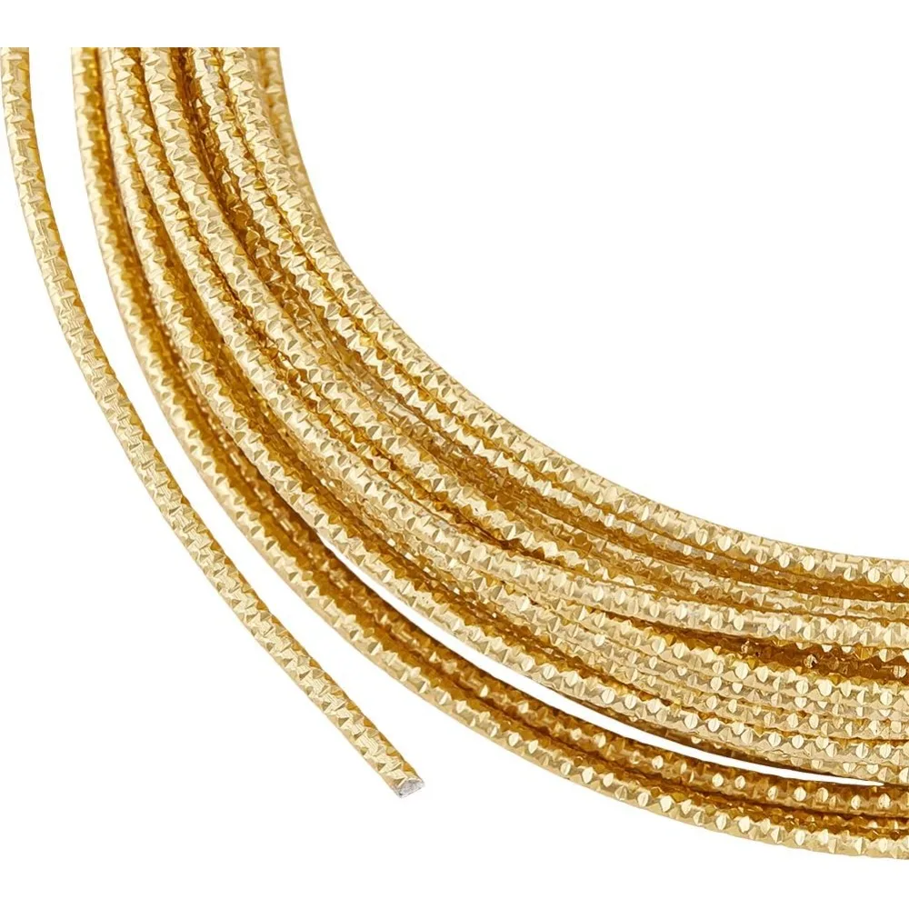 

32,8 фута 12-метровая золотая текстурированная алюминиевая проволока, круглая алюминиевая ремесленная проволока для изготовления украшений и бисера, ювелирных изделий