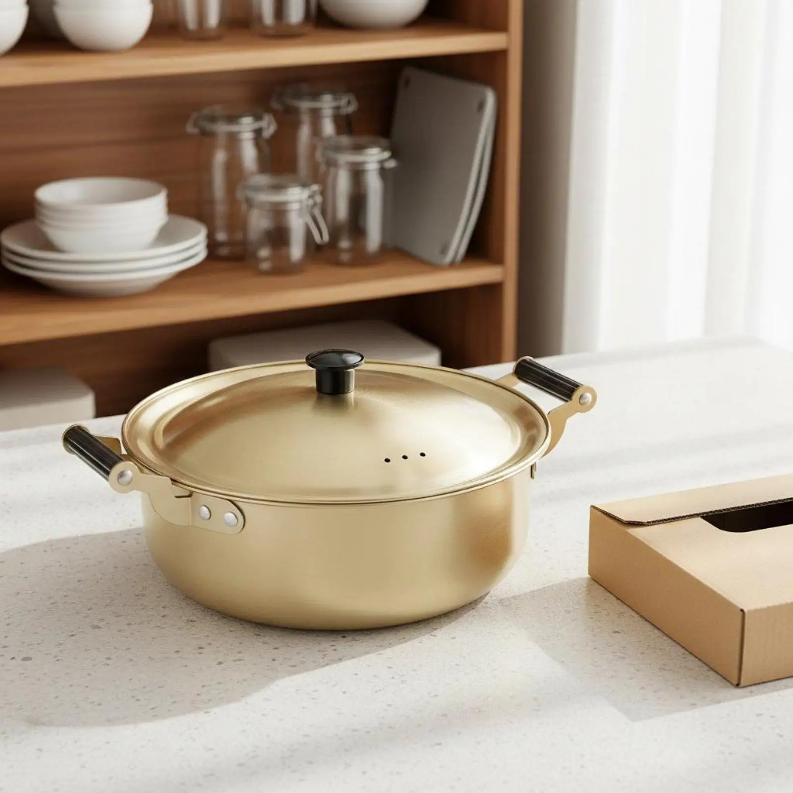 Double Handle Noodle Pot Thickened Body Stainless Steel Soup Pot Easy to Clean for Students, Individuals, Dorm Room, Camping