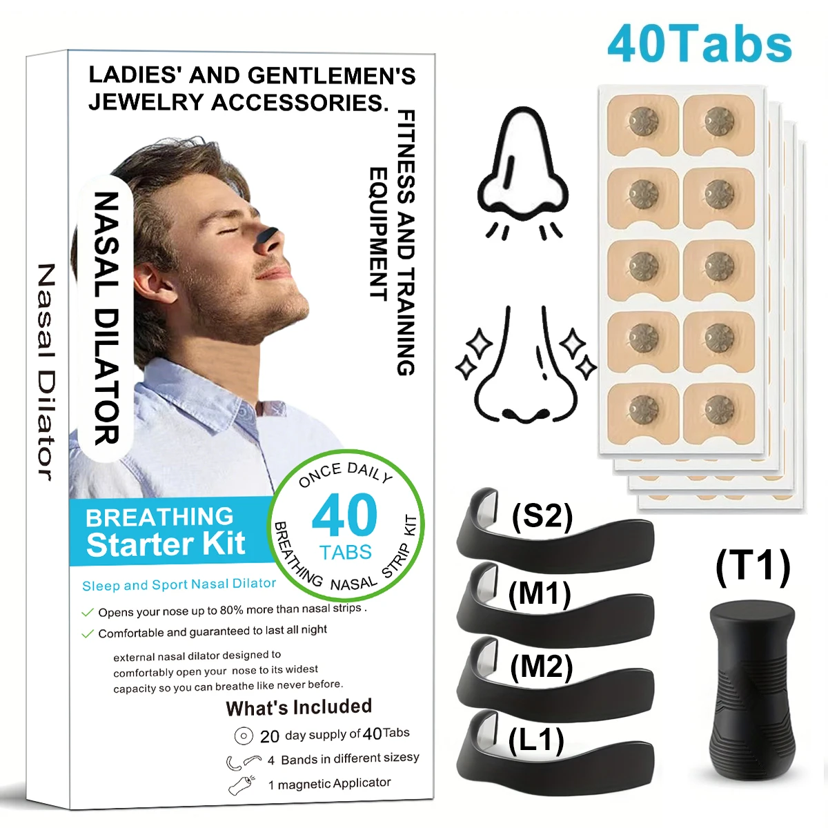 

Better Sleep Instantly | Magnetic Anti-Snoring Nasal Strips | Increase Airflow, Reduce Snoring