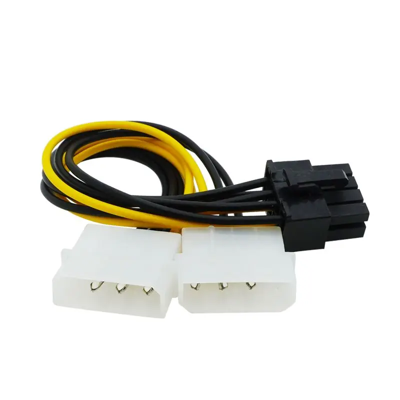 8Pin Male to Dual 4Pin Female PCI Express to Molex Graphics Card Power Cable Adapter Male to Dual Female Converter