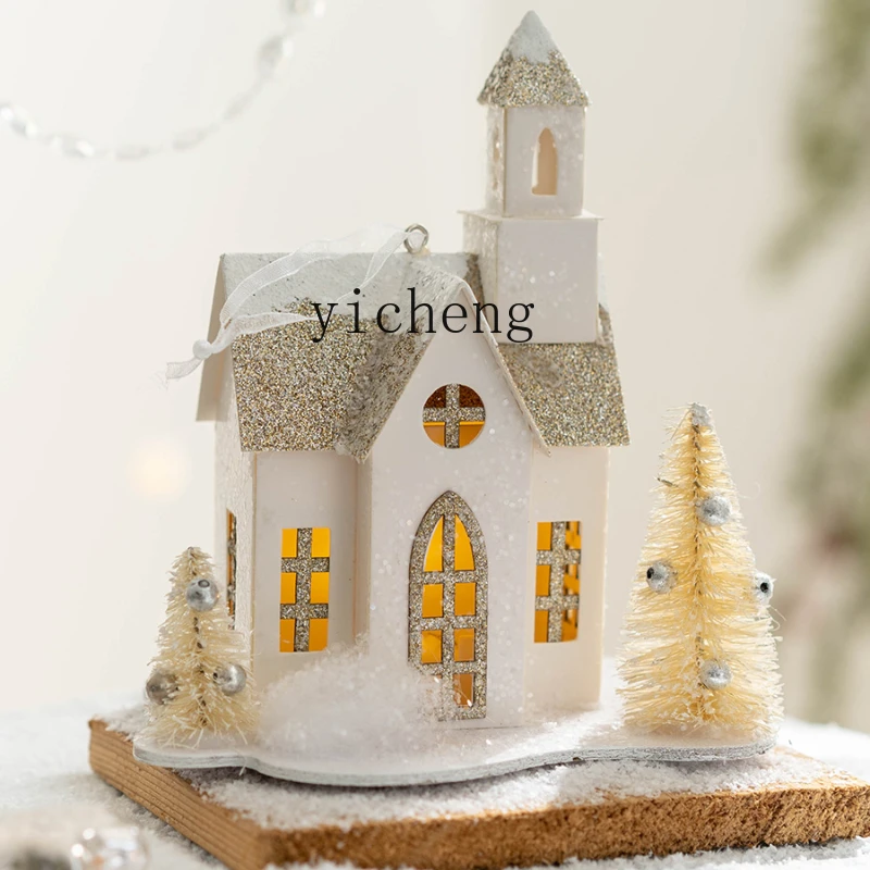 YY Christmas Decoration Luminous Small House Christmas Decoration Atmosphere Props Pedant