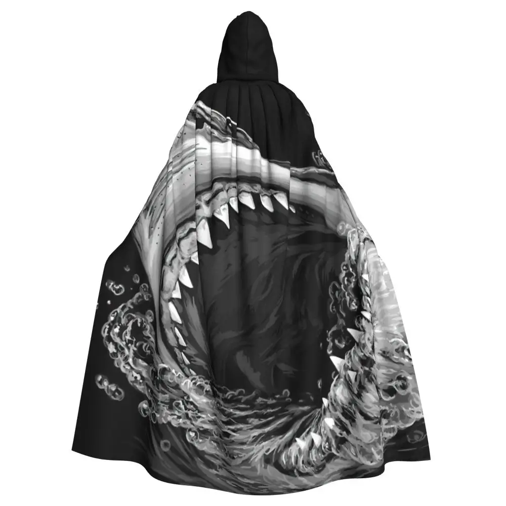 Longue Robe de Sorcellerie à Capuche pour Femme et Homme, Peinture de Requin, Everak, Cosplay, ixd'Halloween