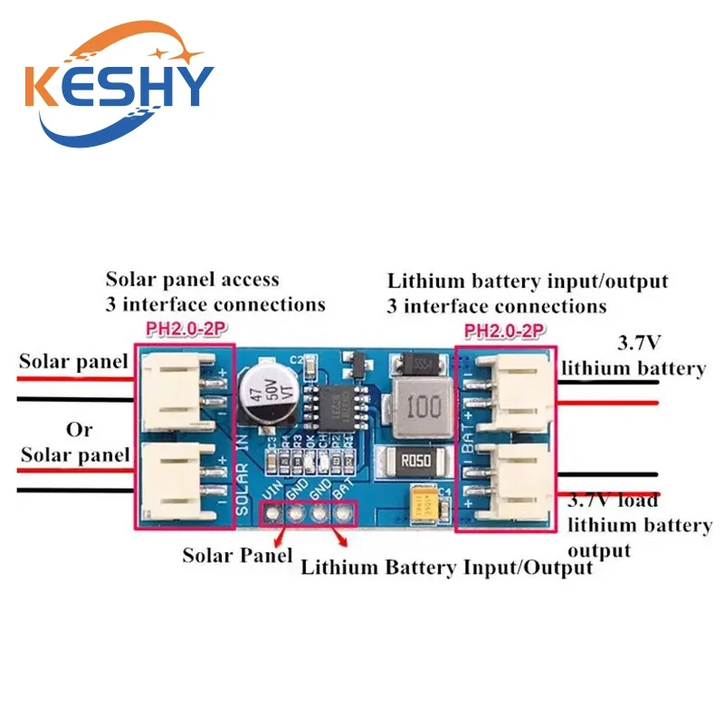 ミニソーラーリポリチウム電池充電充電器ボード CN3791 CN3065 ソーラーパネルレギュレータコントローラモジュールとケーブル