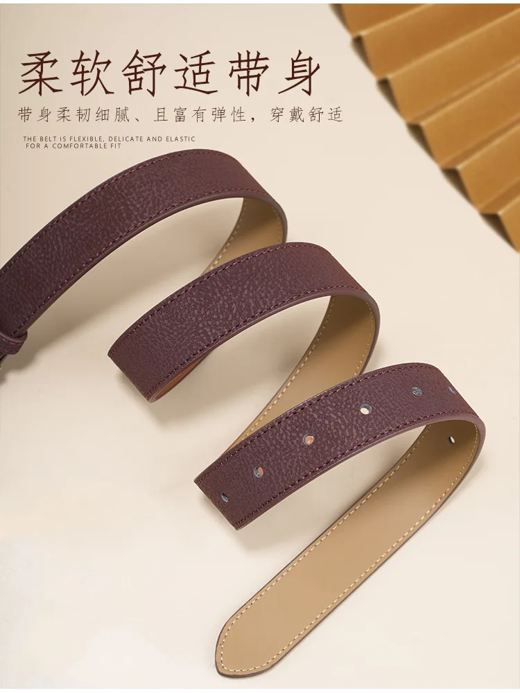 New style women's belt, high-grade retro pin buckle jeans belt, fashionable and versatile genuine leather belt