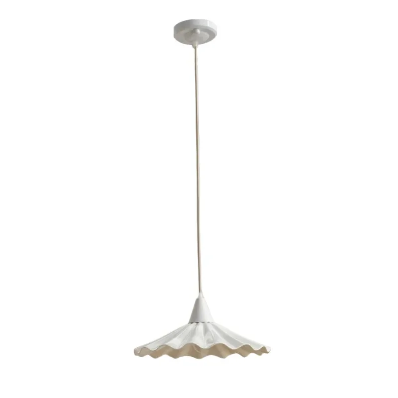

Japanese-style simple wind lotus leaf chandelier cream wind minimalist new versatile ceramic lace