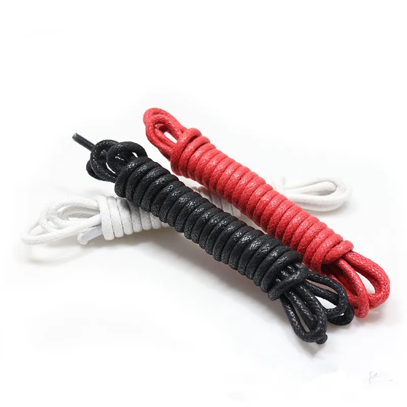 Women Men Shoelaces Waterproof Leather Boot Shoe Laces Round Shape Fine Rope Black Red Blue gray Brown Shoelaces