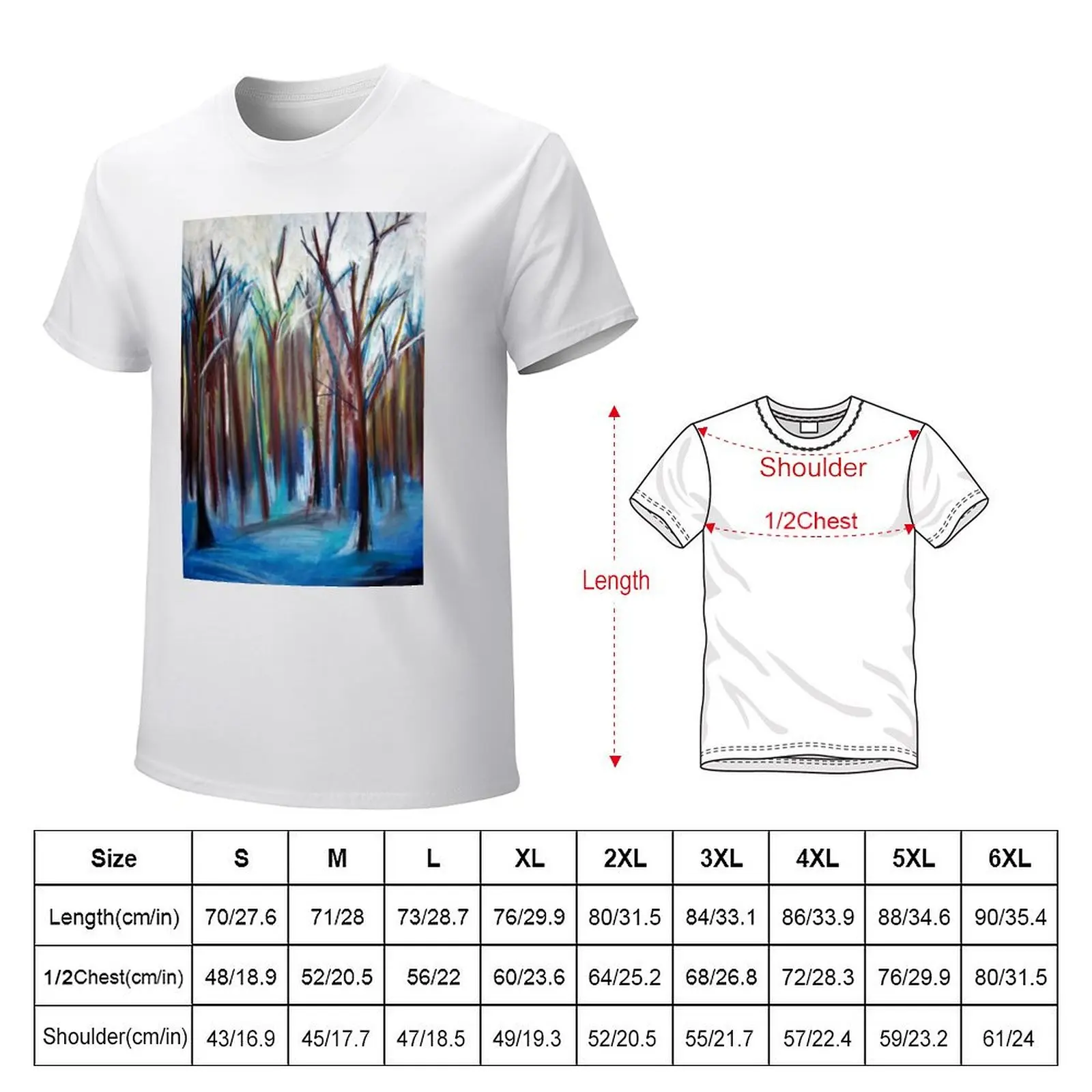 snowy forest T-Shirt plus sizes anime clothes mens white t shirts