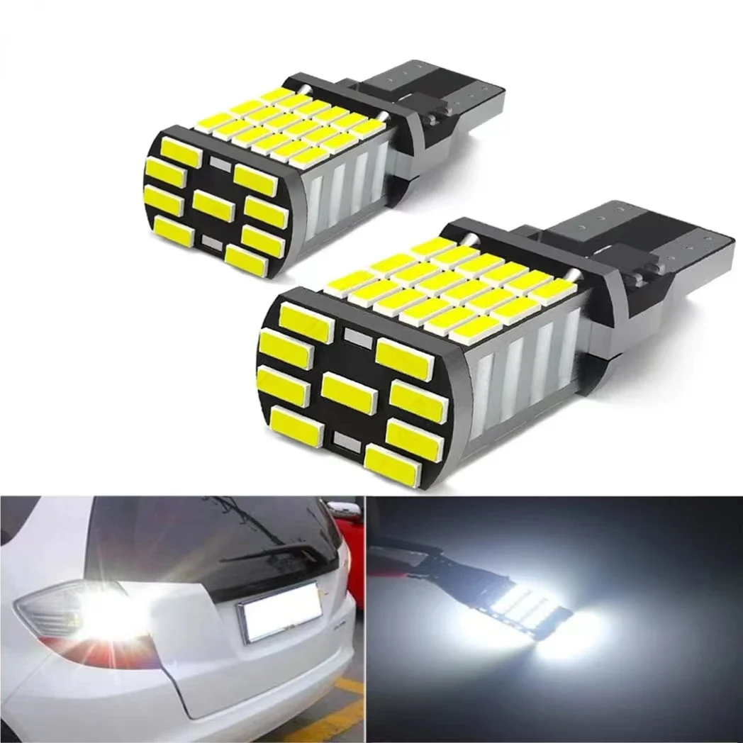 

2x Signal Light Canbus T15 LED Bulbs 4014 45SMD For Auto Bcakup Reverse Lamp Car Tail Brake Bulbs No Error White Red Yellow