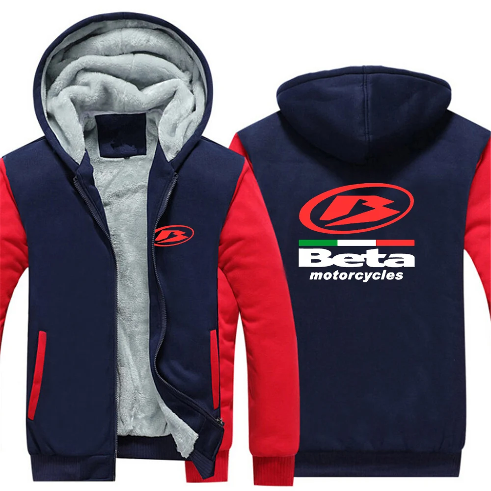 

2023 Autumn Winter Trendy Men's New Beta Racing Motocross Motorcycle Logo Print Cotton Thicken Comfortable Warmer Hooded Hoodies