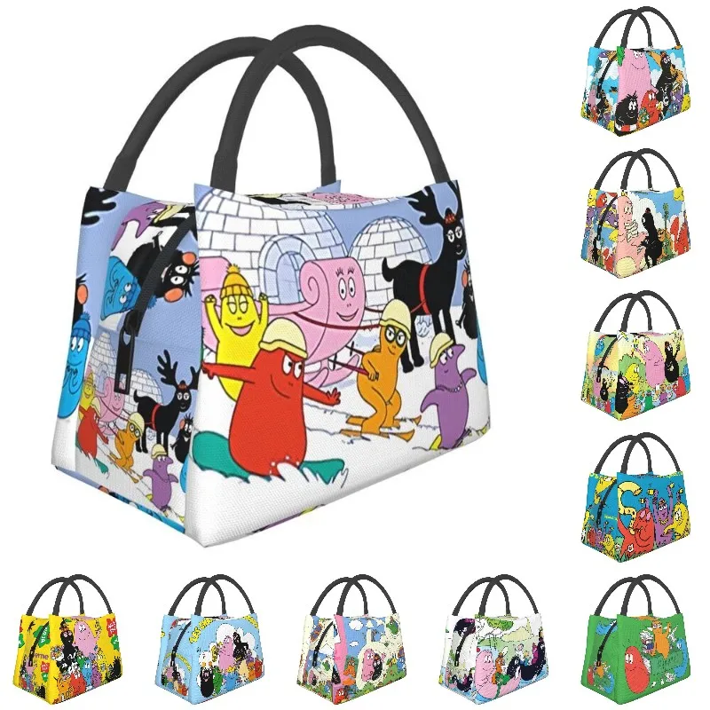 

Personalized Custom Barbapapa Family Lunch Bags Men Women Warm Cooler Insulated Lunch Box for Office Travel Thermal Bags