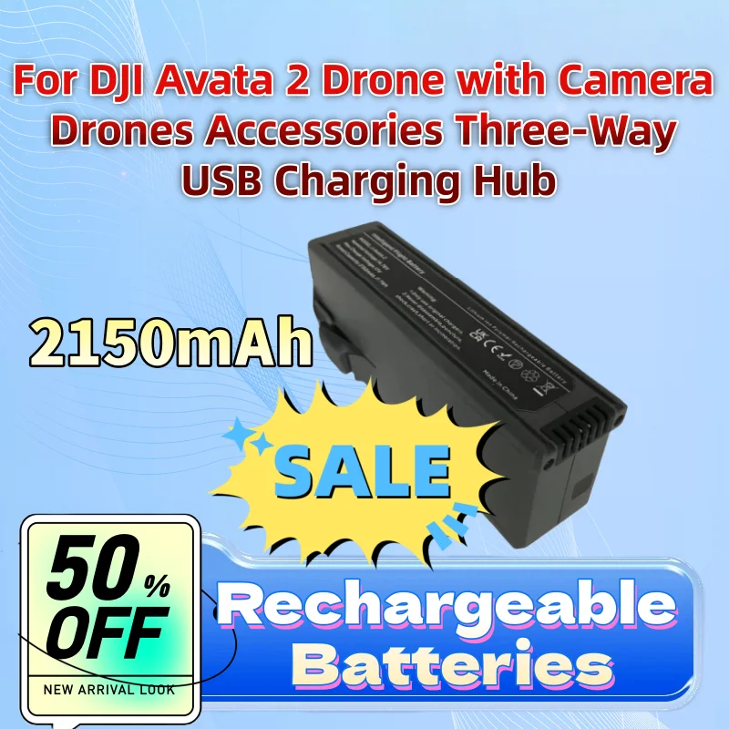 

New 2150mAh Intelligent Flight Battery for DJI Avata 2 Drone with Camera Drones Accessories Three-Way USB Charging Hub