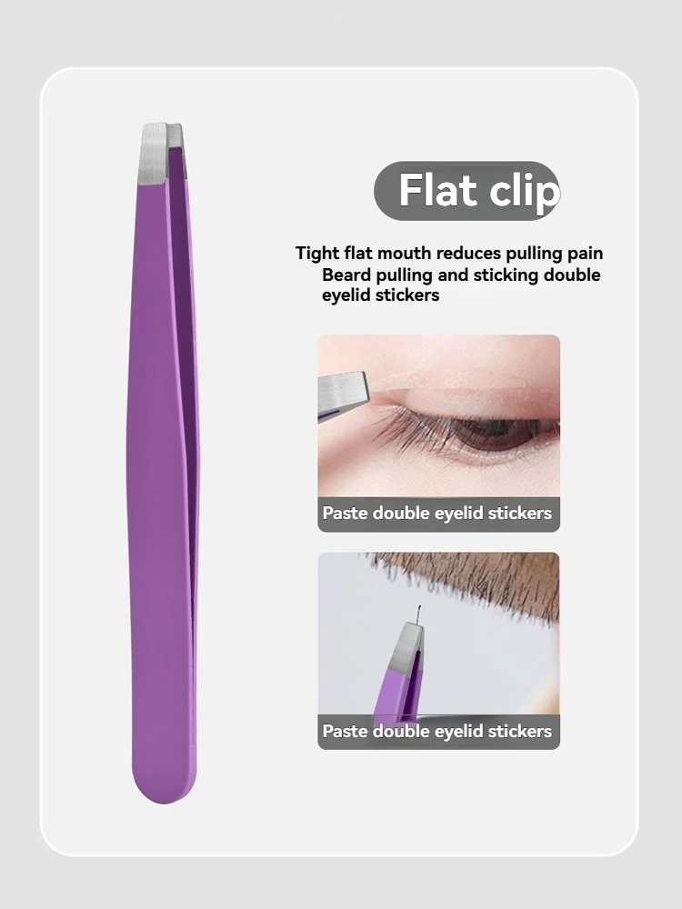 Zestaw precyzyjnych pęset ze stali nierdzewnej do użytku domowego z torbą do przechowywania do przedłużania rzęs, modelowania brwi i leczenia wyprysków na twarzy.